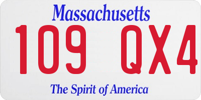 MA license plate 109QX4