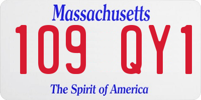 MA license plate 109QY1