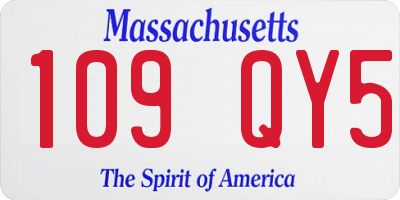 MA license plate 109QY5