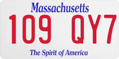 MA license plate 109QY7