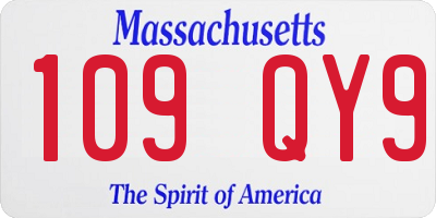MA license plate 109QY9