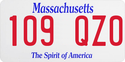 MA license plate 109QZ0