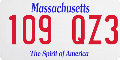 MA license plate 109QZ3