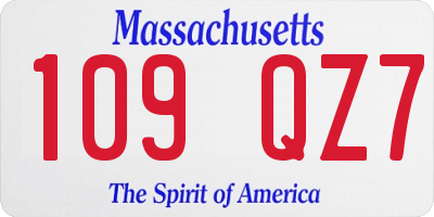 MA license plate 109QZ7