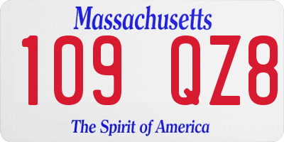 MA license plate 109QZ8