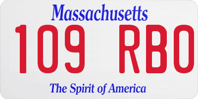 MA license plate 109RB0
