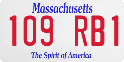 MA license plate 109RB1