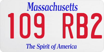 MA license plate 109RB2