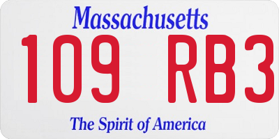 MA license plate 109RB3