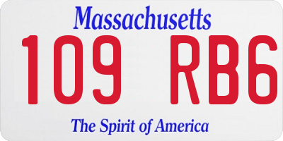 MA license plate 109RB6