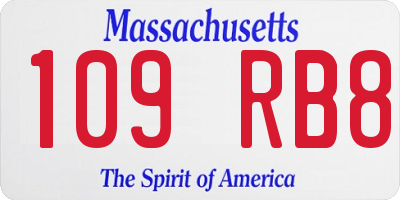 MA license plate 109RB8