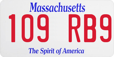 MA license plate 109RB9