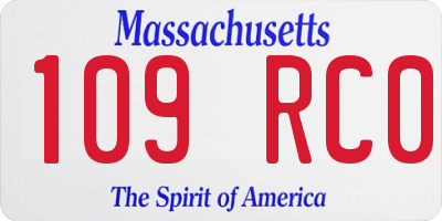 MA license plate 109RC0