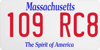 MA license plate 109RC8