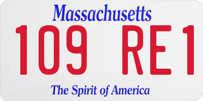 MA license plate 109RE1