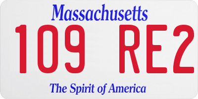 MA license plate 109RE2