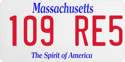 MA license plate 109RE5