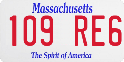 MA license plate 109RE6