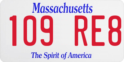 MA license plate 109RE8