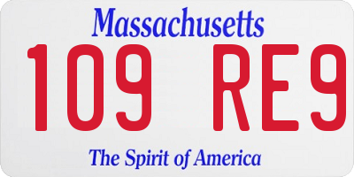 MA license plate 109RE9