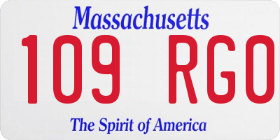 MA license plate 109RG0