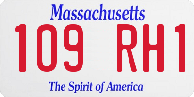 MA license plate 109RH1