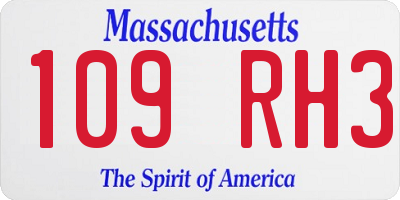 MA license plate 109RH3