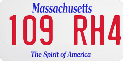 MA license plate 109RH4