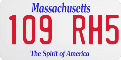 MA license plate 109RH5
