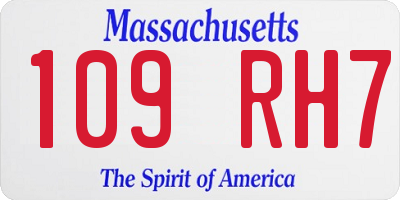 MA license plate 109RH7