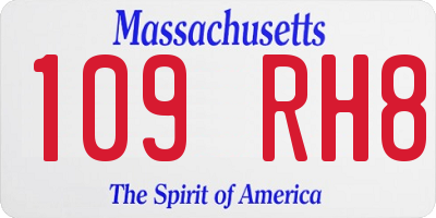 MA license plate 109RH8