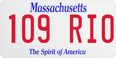 MA license plate 109RI0