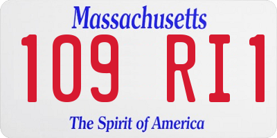 MA license plate 109RI1