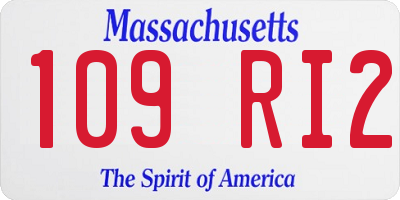 MA license plate 109RI2