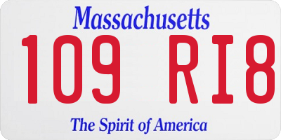 MA license plate 109RI8