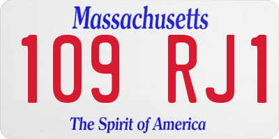 MA license plate 109RJ1