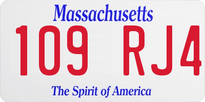 MA license plate 109RJ4