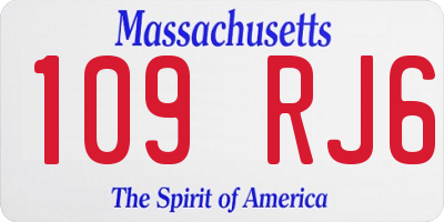 MA license plate 109RJ6