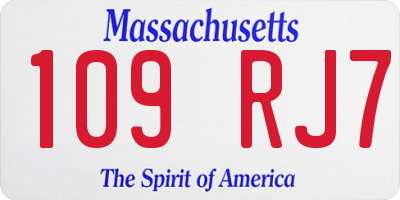 MA license plate 109RJ7
