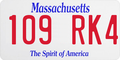 MA license plate 109RK4