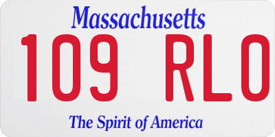 MA license plate 109RL0