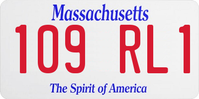 MA license plate 109RL1