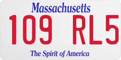 MA license plate 109RL5
