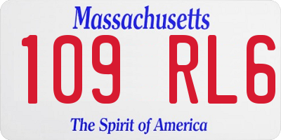 MA license plate 109RL6