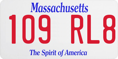 MA license plate 109RL8