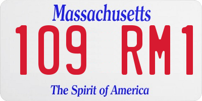 MA license plate 109RM1