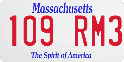 MA license plate 109RM3