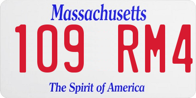 MA license plate 109RM4