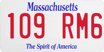 MA license plate 109RM6