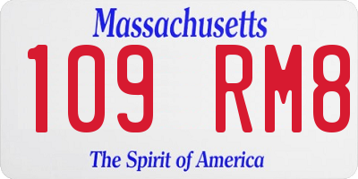 MA license plate 109RM8